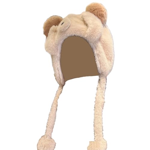 Ubxvamm Cartoon Plush Hat with Warm Earflap Female Male Outdoor Activity Skiing Hat Pullover Hat Winter Windproof Trapper Hat