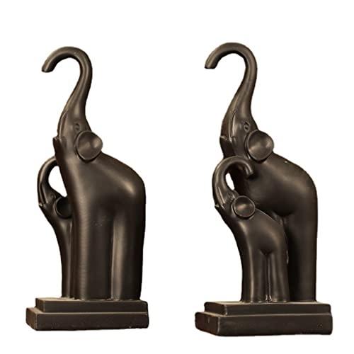 MCLIUJIA Sujetalibros, topes decorativos para libros pesados, con forma de elefante, 1 par de libros de resina, soporte para estanterías, extremo de libro para libros pesados para estanterías