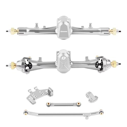 Image of RC Axle Spare Parts For SXC24 1/24 Front Rear Axle 52° Steering Angle 5mm Widened Metal Upgrades RC Crawler Model Accessory Assemble Reapir(Silver)