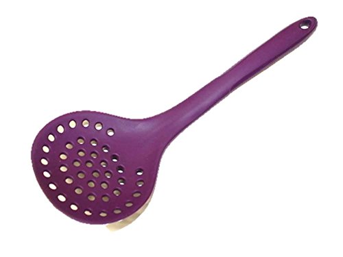 Kochblume Schaumlöffel | Premium-Silikon & BPA frei| Hitzebeständig | Spülmaschinenfest | 30cm | Farbe: lila