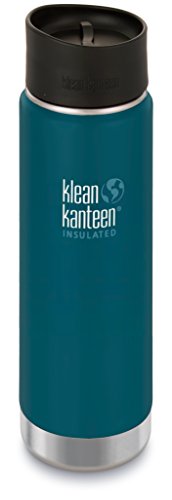 Klean Kanteen Wide Mouth Insulated Water Bottle with Cafe Cap - 20 Ounce Neptune Blue Klean Kanteen Wide Mouth Insulated Water Bottle with Cafe Cap - 20 Ounce Neptune Blue