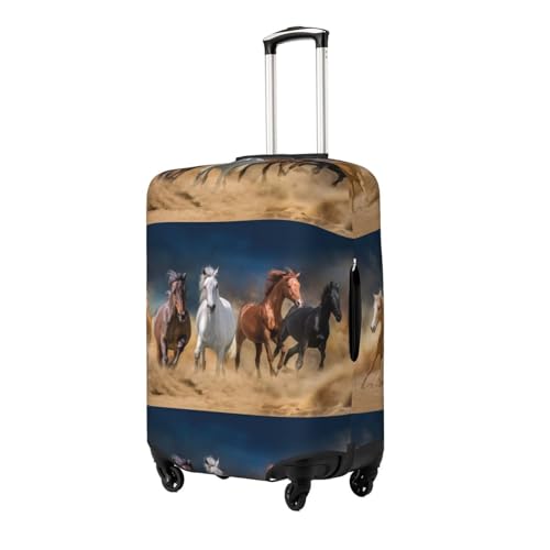 Horses Running Free Print Luggage Cover Washable Elasticated Suitcase Covers TSA Approved Stylish Dust and Scratch Resistant Case Protector for Kids and Adults2