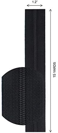 15 Yards~ YKK Zipper Chain~ 4.5 Coil Chain~Made in The USA~ Black Plus 30 YKK Long Pull Sliders- For Handbags & Craft Projects image 5