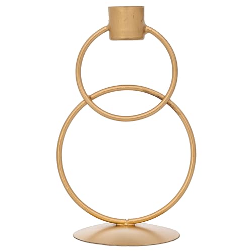 Image of Webelkart Premium Decorative Rings Candlestick Holder for Home and Dining Table Decor /Tealight Candle Holder for Home and Office Decor - (6.5 inches Gold) (Pack of 1)