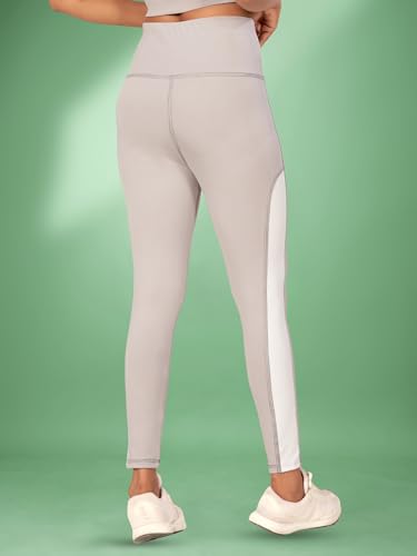 Image of Women's Polyester Blend Yoga Pants with High Rise Waist Stretch Fit Design Side Patti Slim Fit Style and Standard Length | Workout Track Pants | Joggers for GymRunning | Sports Top