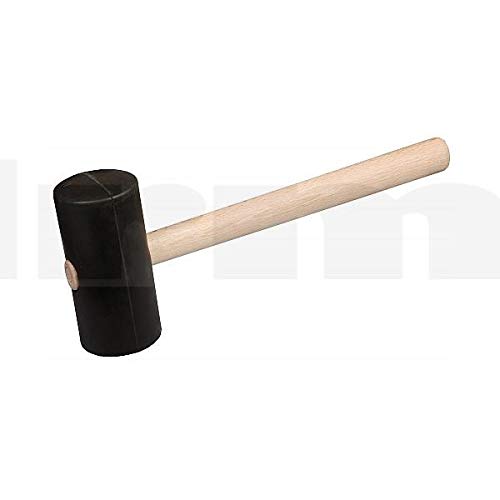 BSD Martello in Gomma Nero 3kg 115mm - Martello di Gomma Pesante con Manico in Legno