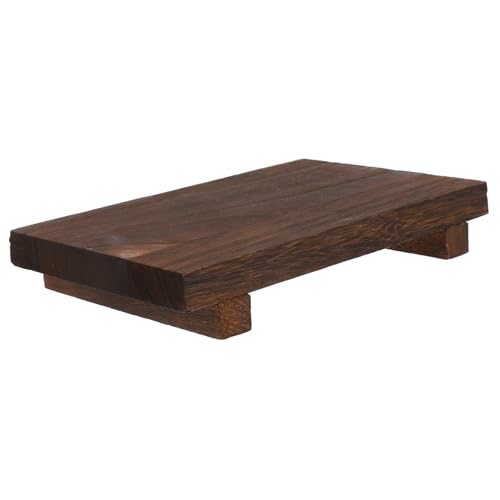 NUOBESTY Soap Tray Minimalist Bathroom Storage Riser for Vanity Countertop Stylish Wood Display Board for Soap Perfume Jewelry and Decor
