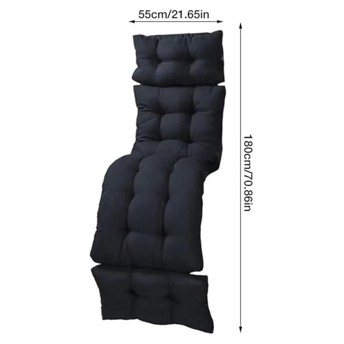 Sun Lounger Chair Cushions, 70 Inch Long Bench Cushion for Outdoor Furniture, Rocking Chair Sofa Cushion with Ties High Back Chair Cushions (70.8 x 21.6 Inch, Navy Blue)