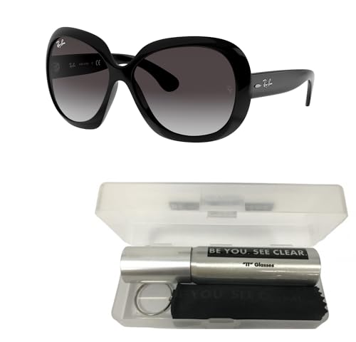 Ray-Ban RB4098 Sunglasses Bundle: RB 4098 JACKIE OHH II 601/8G Jackie Ohh Ii Black Light Grey and Eyewear Cleaning Kit2