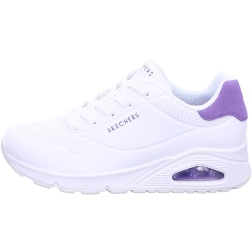 Image of Skechers Women's Uno-pop Back, White /Purple, 9