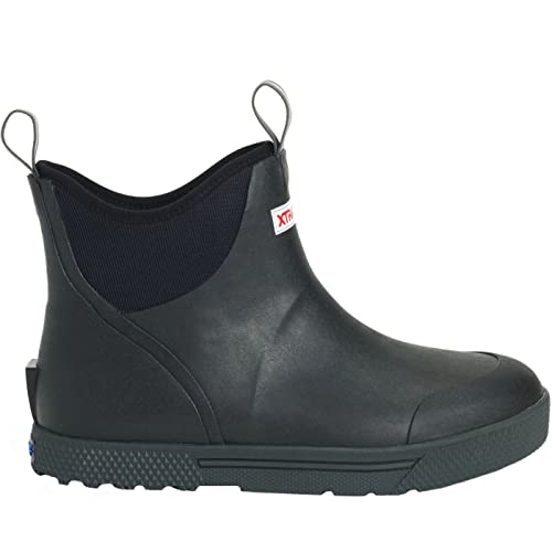 Xtratuf Men's Wheelhouse 6 Inch Ankle Deck Boot, Black, Size 9