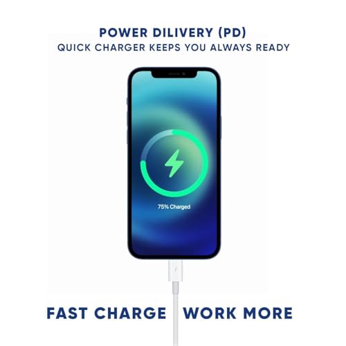 Image of Original 20Watt Fast Charger Type C to Lighting Cable Compatible with iPhone 14 Pro, 14 Plus, 14, 14 Pro Max, 13, 13 Pro, 13 Pro Max, 12, 12 Pro, 11, 11 Pro