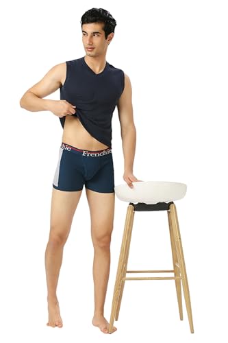 Image of Frenchie Ace Men's Cotton Rib Trunks in Stretchable, Breathable Innerwear Trunks