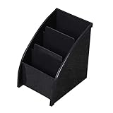 1PCS Remote Control Holder for Table with 3 Compartments, Office Organizers for Desk Storage for Remote Controls, Pencil, Pen, Keys, Mobile Phone and Makeup (Black)