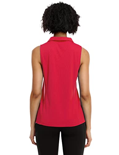 COOrun Women's Golf Polo Shirts Sleeveless Quick Dry Tennis T-Shirts Lightweight V-Neck with Collar Tank Top3