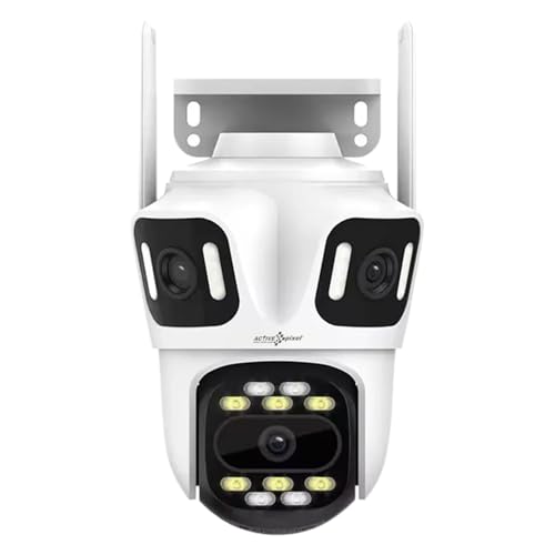 Image of Active Pixel A9 4+4+4MP Triple Lens WiFi Outdoor Security Camera | 8 LED Full-Color Night Vision | 360 PTZ | Motion Tracking | Two-Way Audio | Waterproof Wireless CCTV for Home & Office.