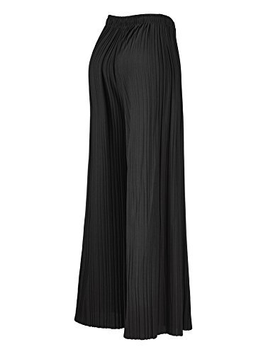 Lock and Love Womens Pleated Wide Leg Palazzo Maxi Pants with Drawstring or Elastic Band2