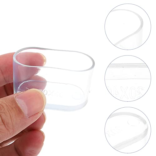 HOMSFOU 24Pcs Oval Chair Leg Caps Silicone Furniture Feet Covers Pads Chair Leg Floor Covers Protector Clear 20x40mm - Image 3