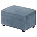 Sammet Ottomanskydd Sittöverdrag, Stretch Soft Folding Footpool Cover With Elastic Bottom Avtagbart Tvättbart pallöverdrag Rektangel-HM