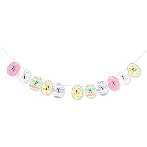 Happy Easter Banner - Easter Egg Hunt Garland,easter Decorations,easter Banner,spring Decorations Party Bunting,spring Garland Banner Cover