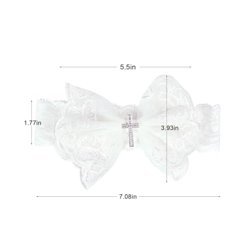 2 Pcs Baby Girls Baptism Christening Headbands Newborn Infant Toddlers Flower Crown Lace Bow Hairband (Cross Rhinestone)2