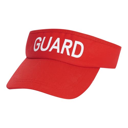 Marrywindix 1 Pcs Red Lifeguard Visor Hat Sport Wear Athletic Visor