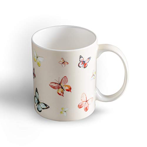 Maison d' Hermine Botanical Fresh Fine Bone China Coffee Mug with Handles for Hot Beverages - Coffee  Cappuccino 