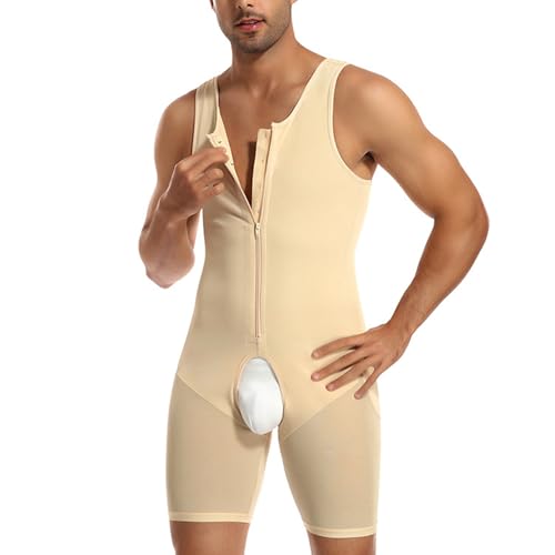 OPPOQ Pantalones Cortos moldeadores de Cuerpo para Hombres 4XL-6XL, Body Adelgazante Fajas Pantalones levantadores de Cadera Todo en uno Control de Barriga Faja de contracción Abdominal,Flesh,4XL