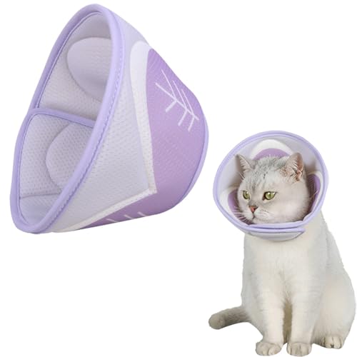 KIRZAX Collare per gatti, collare protettivo per gatti, collare di recupero per gatti, previene le ferite da leccamento, collare per gatti dopo interventi chirurgici e lesioni