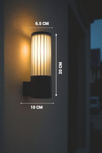 Image of FILLISKA LED Wall Light, 10 Watt, Indoor /Outdoor, Warm White, IP-65 Rated (MattBlack Cylindrical-699B)
