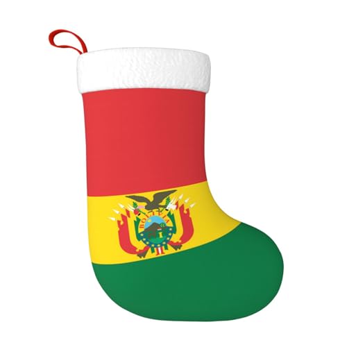 HTRDJH Chaussettes décoratives de Noël avec drapeau de la Bolivie, chaussettes de Noël pour adultes, décorations de fête de Nouvel An
