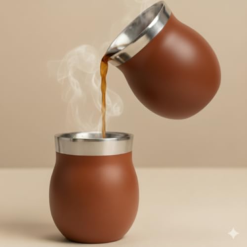 Image of Human Hydro Stainless Steel Coffee Mug Set of 6 - 150 ml Each | Premium Kulhad Cups | Durable, Rust-Proof, Spill-Resistant | Light Brown
