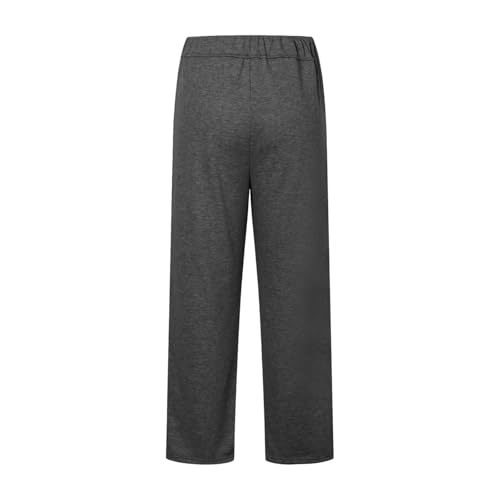 Men's Sweatpants Baggy Open Bottom Casual Drawstring Trousers Straight Leg Lounge Workout Athletic Joggers with Pockets 5