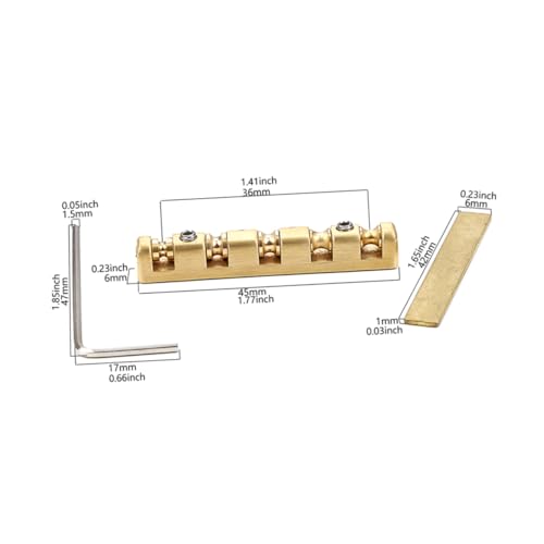 Toddmomy Stringed Instrument String Nut Replacement Brass Bridge Nut String Accessories for Bass Guitars