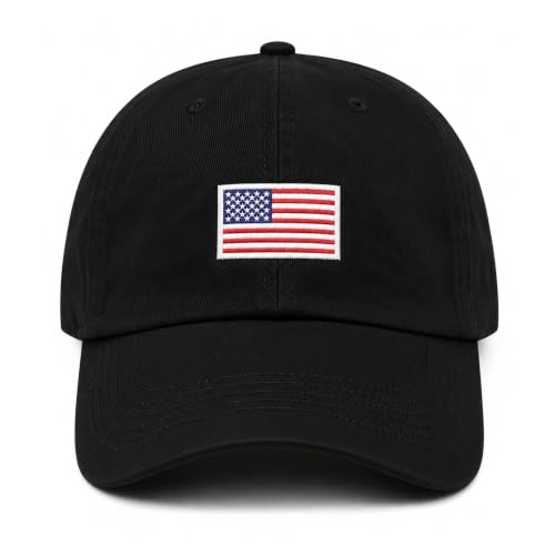 Image of USA Flag & Embroidery Premium 100% Cotton Low Profile Adjustable Baseball Dad Cap