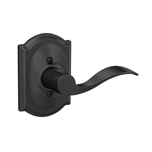 Image of SCHLAGE SCHLAGE Lever with Camelot Trim Non-Turning Lock in Matte Black - Right Handed - F170 ACC 622 CAM RH