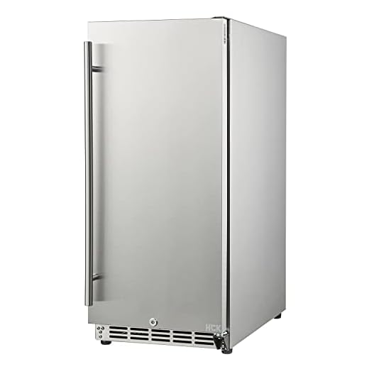 HCK 3.18 cu. ft. 15 Inch 90 can Commercial Grade Built-in Indoor/Outdoor Beverage Fridge with Stainless Steel Door for Soda and Beer, Chills Drinks with 3 Shelves