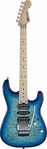 Charvel MJ San Dimas Style 1 HSH FR M QM MN Caribbean Burst guitare électrique avec hardshell gig bag - Les Beatles, Paul McCartney, John Lennon, RIngo Starr, George Harrison Charvel MJ San Dimas Style 1 HSH FR M QM MN Caribbean Burst guitare électrique avec hardshell gig bag – Image 3