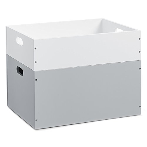 Zeller 13350 Aufbewahrungskiste, stapelbar, MDF, weiß, 30 x 20 x 11 cm