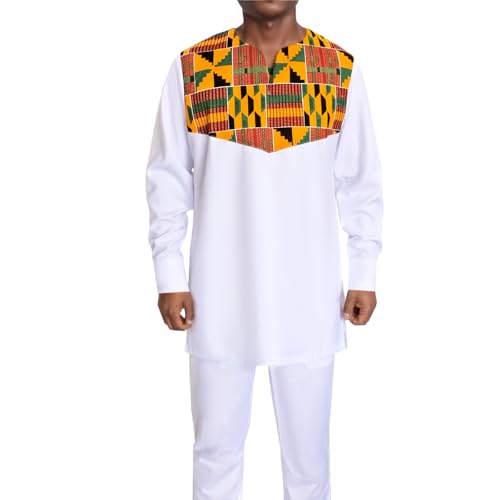African Men‘s Clothing Fashion Suit Two Pieces Set Dashiki Outfit Top Pant Tracksuit2