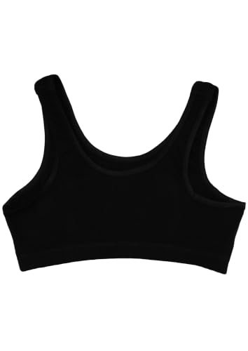 Image of DChica Essentials Sports Bra for Girls (Pack of 2) Cotton Non-Padded Full Coverage Beginners Non-Wired T-Shirt Gym Yoga Workout Bra with Regular Broad Strap, Training Bra for Teenagers