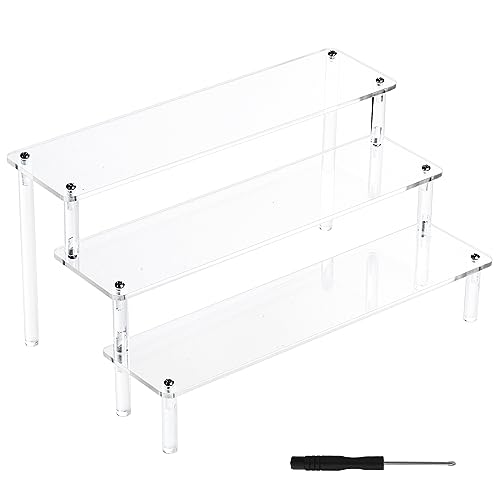 Kinsinder 3 Stöckiges Acryl Riser Display Regal Ständer, Transparente Acryl...