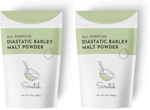 Image of Scratch Diastatic Malt Powder for Baking - (10oz) Dried Barley Malt for Baking Bread - Bread Improver - Premium Baking Ingredients for Breads, Pizzas, Pretzels, Desserts, Shakes and More (Pack of 2)