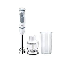 Braun MultiQuick 5 Vario MQ5220WH, Staafmixer, 21 Snelheden en Turbo Functie, Anti-Spat, PowerBell Plus, EasyClick, Inclusief Hakmolen 350 ml en Maatbeker 600 ml, 1000W, Wit