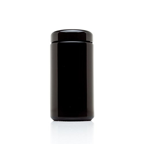 Infinity Jars 400 ml (13.53 fl oz) Black Ultraviolet Refillable Empty Glass Screw Top Jar by Infinity Jars