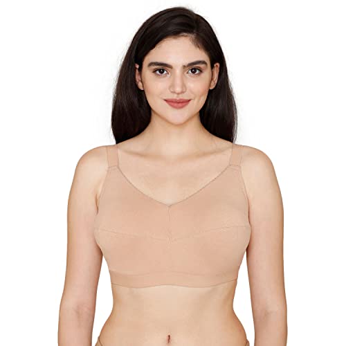 Zivame Women's Polyester Cotton Non Padded Wired Casual Full Coverage Minimiser Bra (ZI11ODFASHABLUE0032E_Skin_32E)