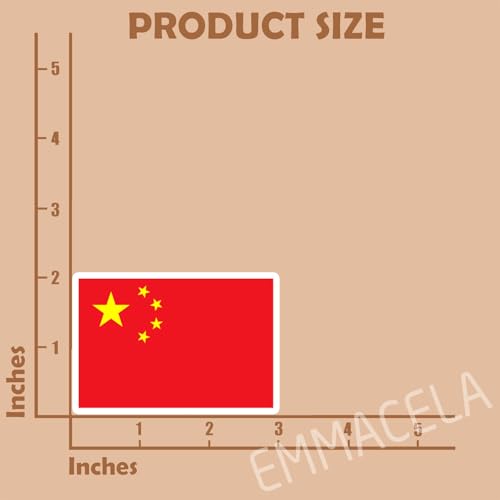 Image of (3PCS) China Flag stickers, Countries Flag Stickers - Waterproof Vinyl Decals For Laptops, Tumblers, Water Bottles, Books, Scrapbooks, Size 3 x 2 Inch