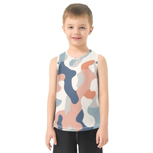 Boys Tank Top Shirts Camouflage Colorful Camo Sleeveless T-Shirts Crew Neck for Kids Clothing Children2