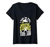 Diseño de marioneta. Mujer Titiritero Ventriloquism I Had To Pull Soem Strings Camiseta Cuello V