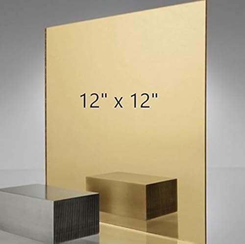 Image of DistinctAndUnique Mirror Acrylic Sheets 12 inchx12 inch, 1 /8 inch (3mm) Thick - Gold Acrylic Mirror Sheets with Protective Paper for Plastic Panels, Crafts, Signs, Shelves, Plexiglass Displays, and DIY Projects